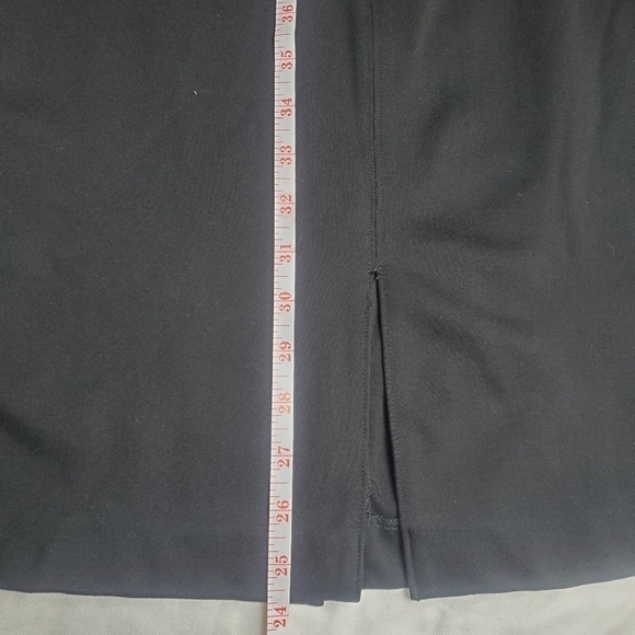 REITMANS Square Neck Sleeveless Sheath Black Dress Metal Eyelet Front Slit - Picture 11 of 14